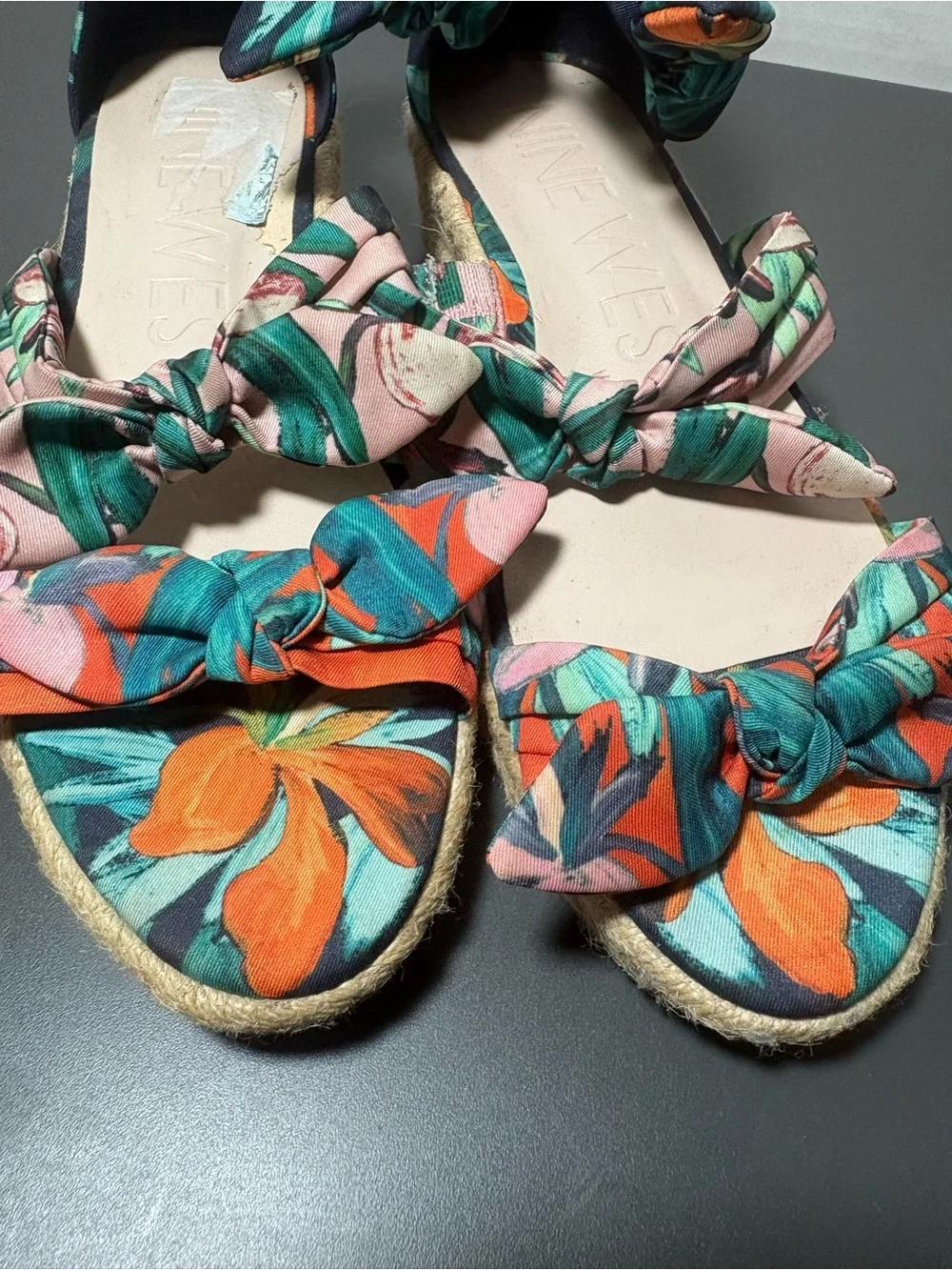 NINE WEST Floral Tie-Knot Espadrille Sandals